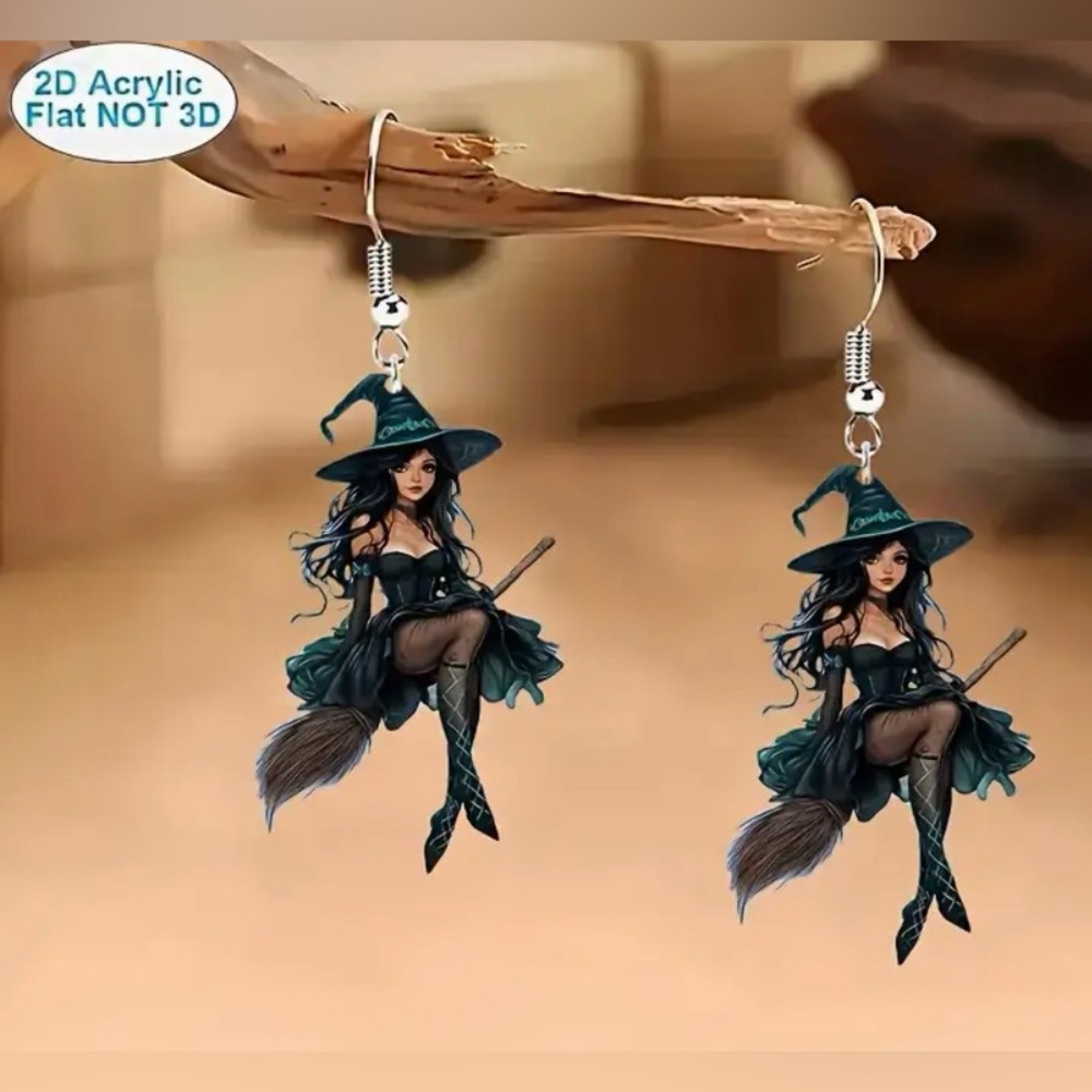 Gothic Witch Earrings Sexy Halloween New - Picture 3 of 8